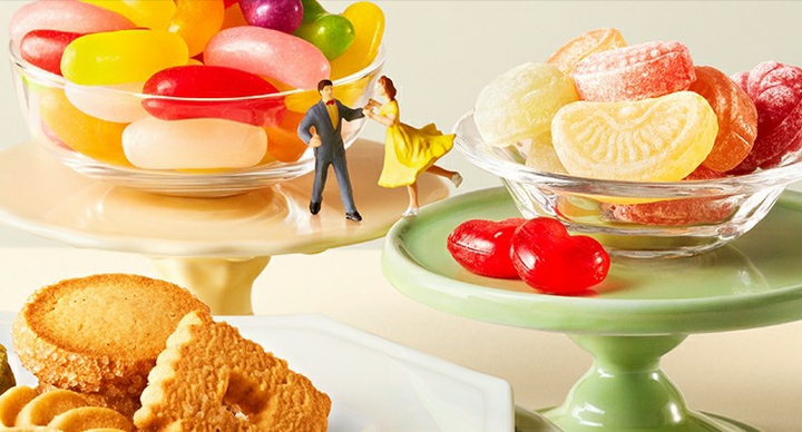 romantic frolicking among the sweets