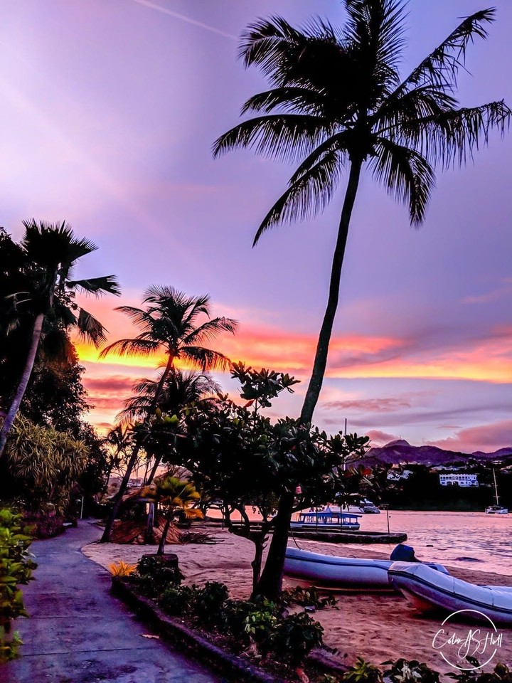 beach sunset in st. Vincent and the Grenadines