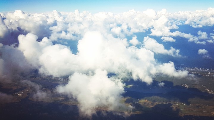 great view of the sky from bird fly