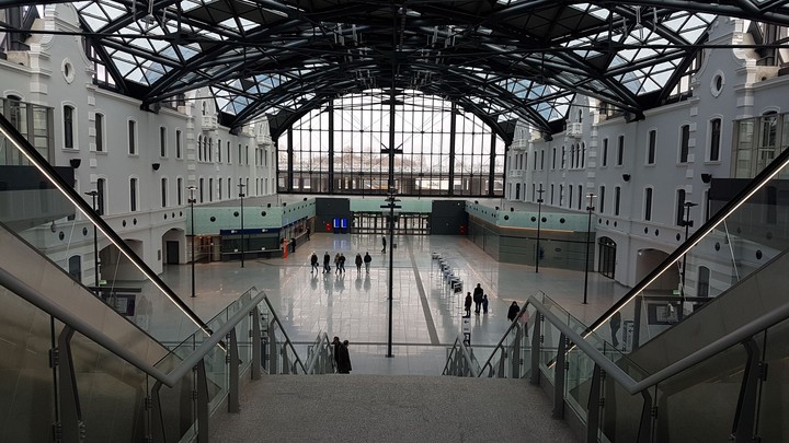 Train Stadion. Łódź Fabryczna. Poland.