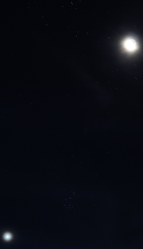Moon and stars