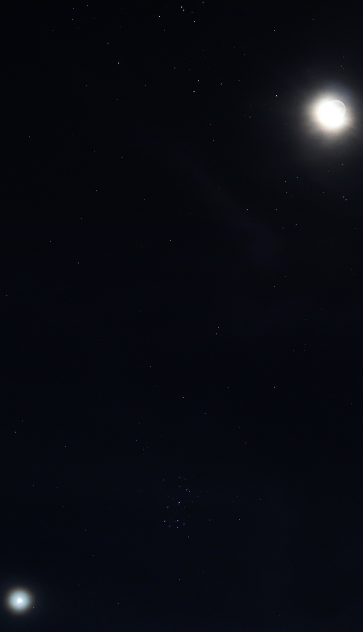 Moon and stars