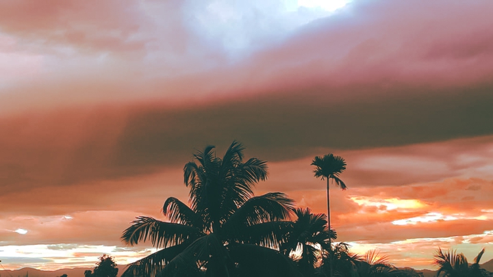 tropical sky , amazing colours in the evening