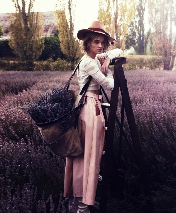 a girl picking flowers