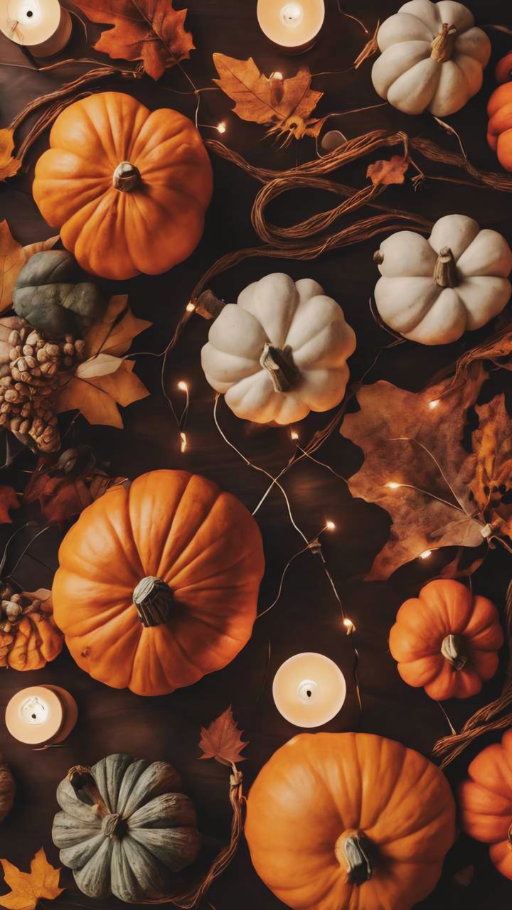 PUMPKINS, LEAVES and LIGHTS
