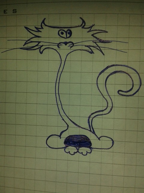 Cat on the cage