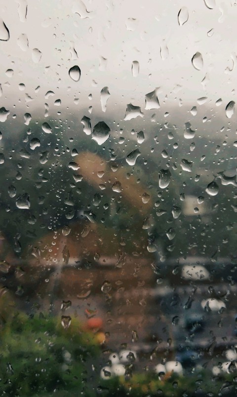rain drops on glass wall