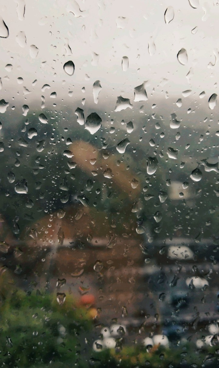 rain drops on glass wall