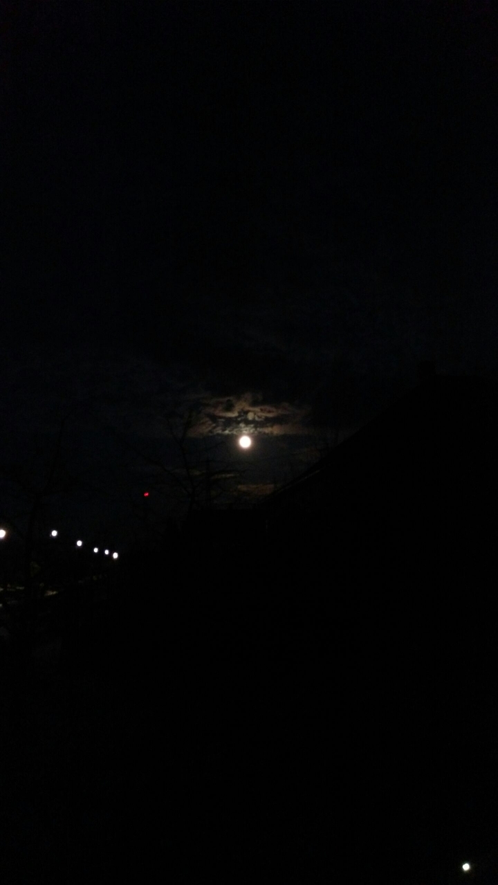 Moon on the night sky