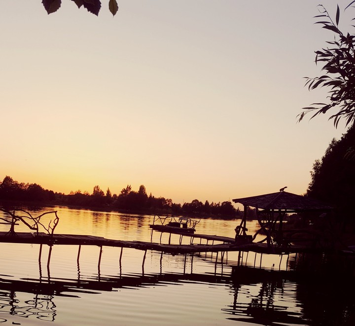 Old bridge in sunset