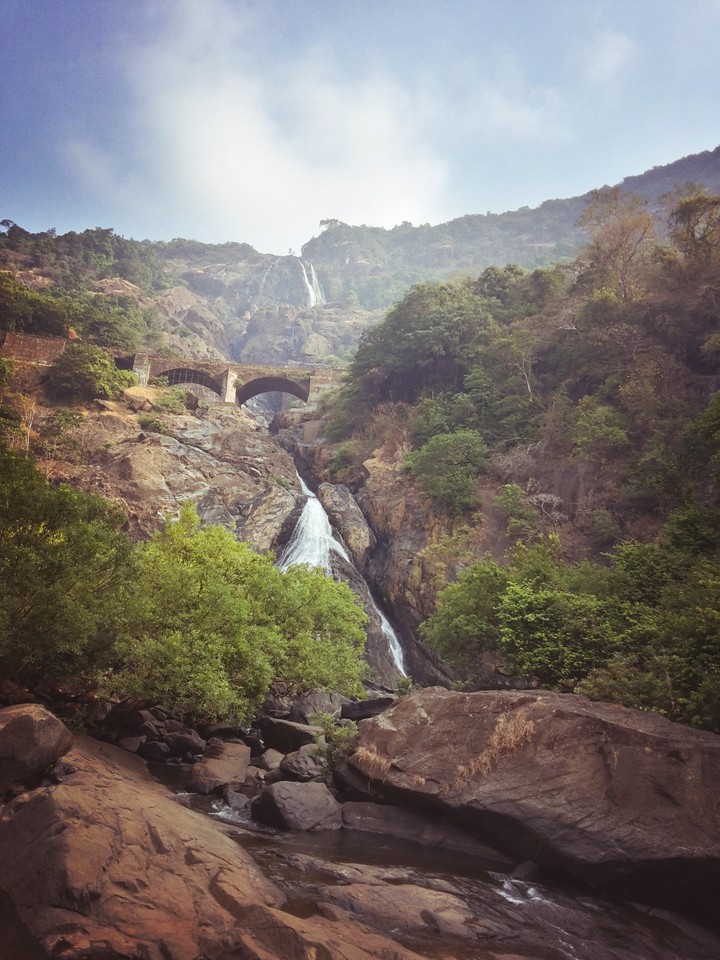 Waterfall amongst the Mountains