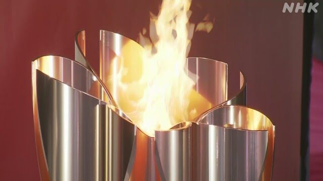 Olympic flame and torch