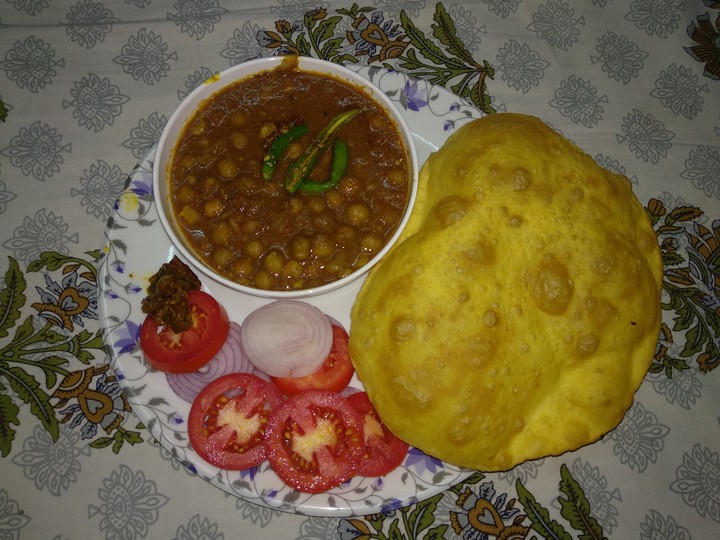 tastey choley bhature indian food (home made dish)