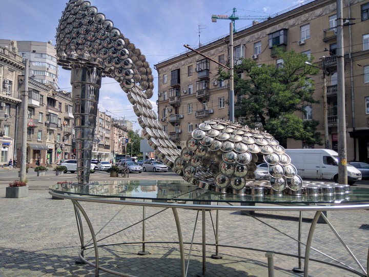 Sculpture in Dnipro, Ukraine.