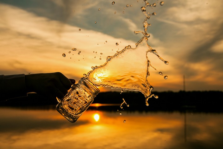 sunset water