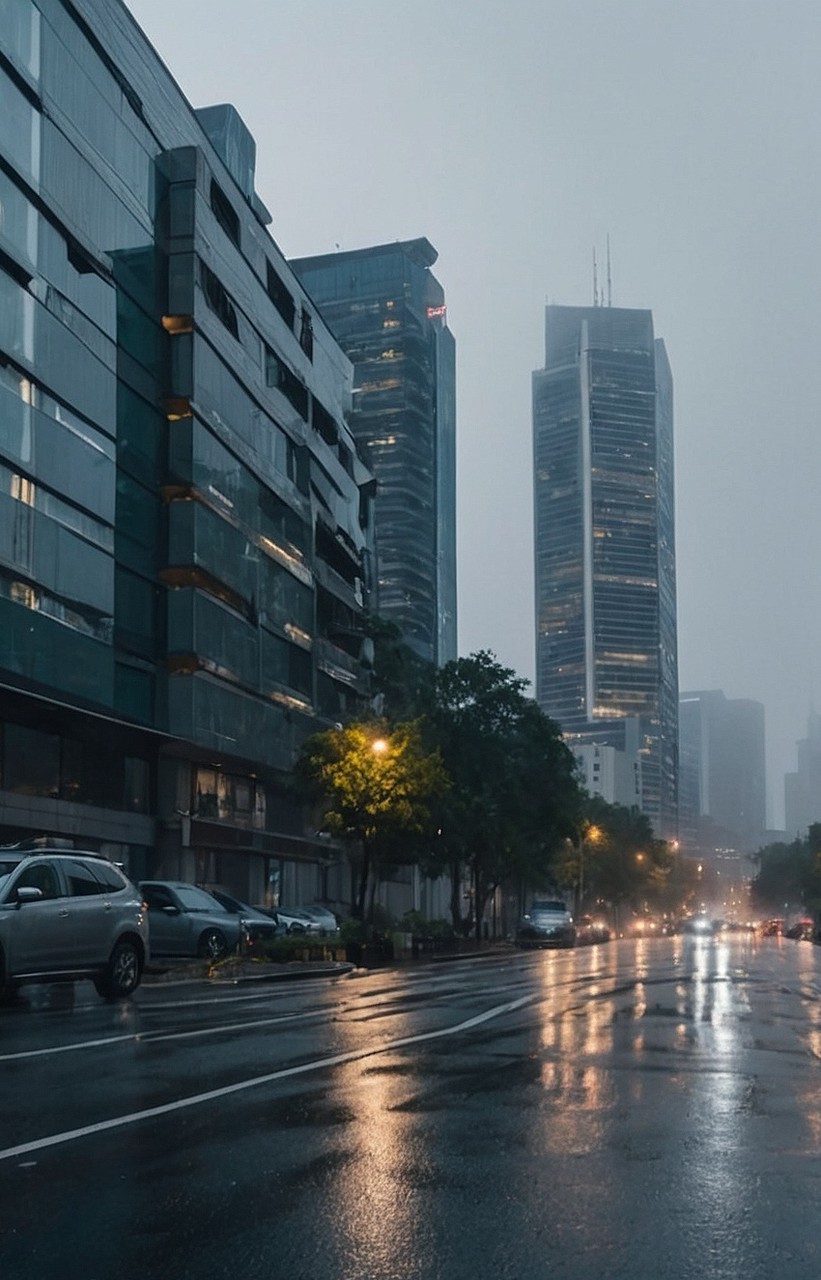 Rain in City