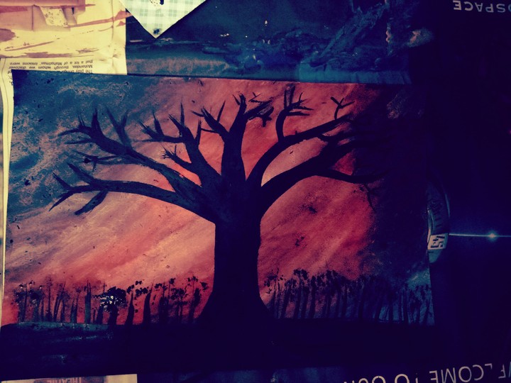 painting dry tree
