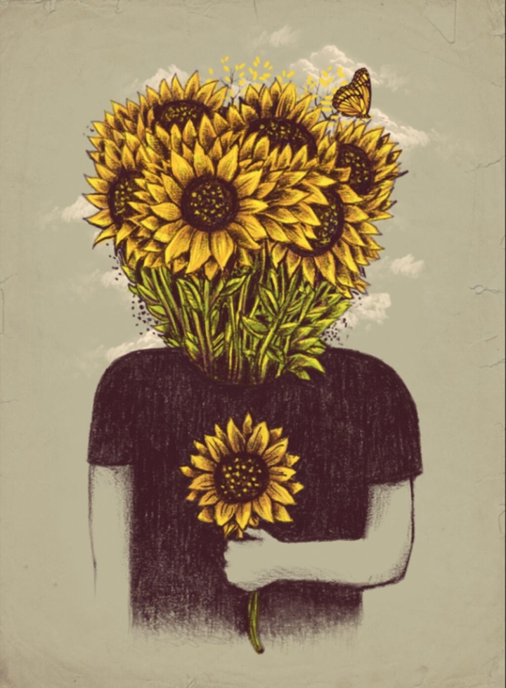 Head in the flowers