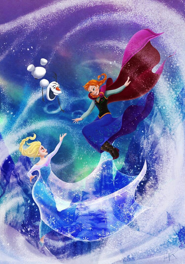 Elsa,Olaf and Anna  frozen