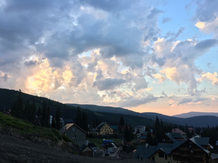 sunset in mountains