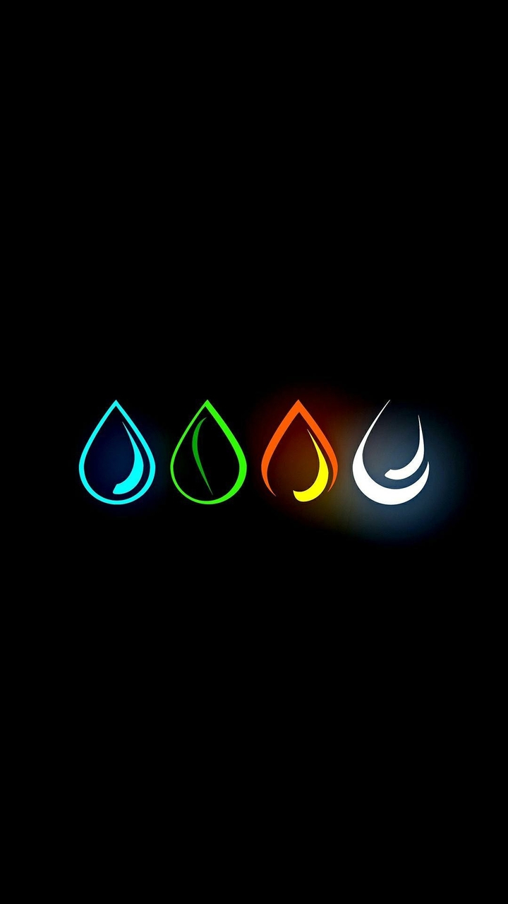 blue-water ,green - earth , red/yellow - fire, white - sky