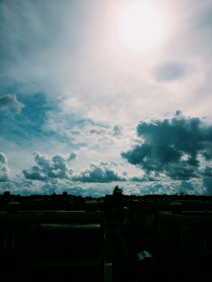the blue sky)