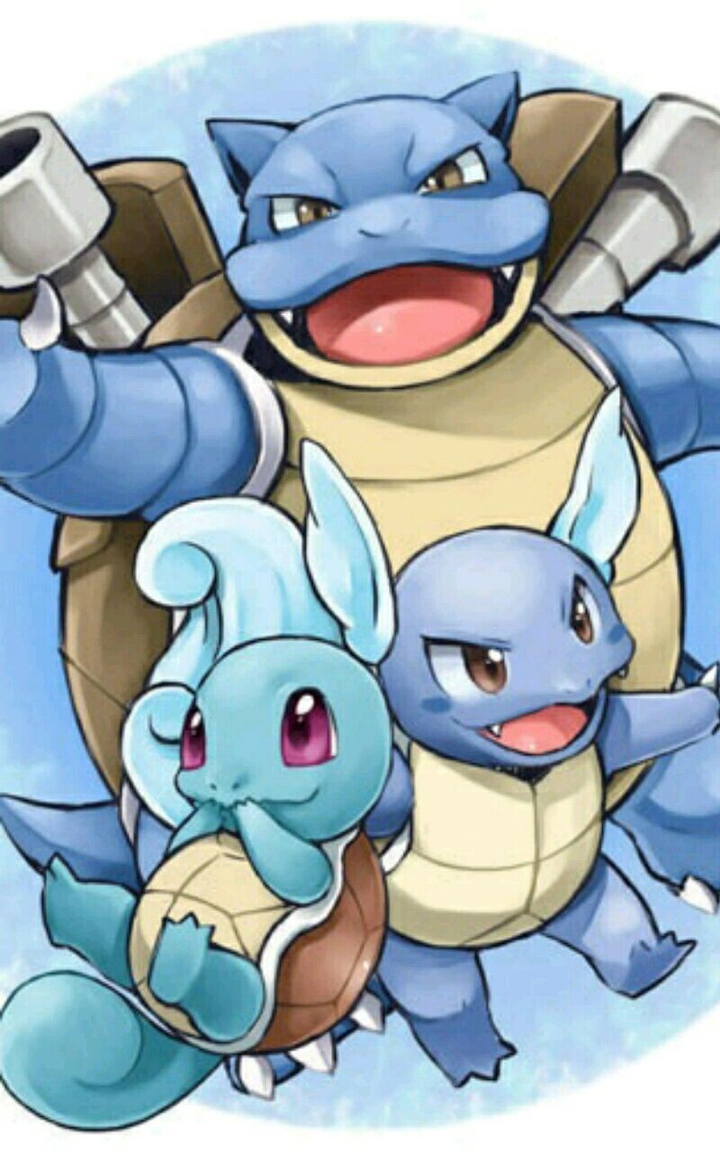 Squirtel and Wartortle and Blastoise
