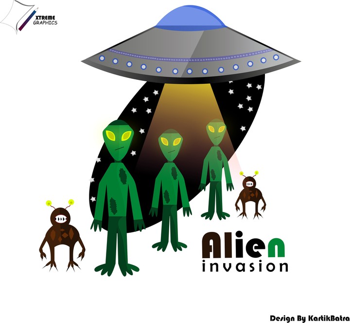 Alien invasion illustration