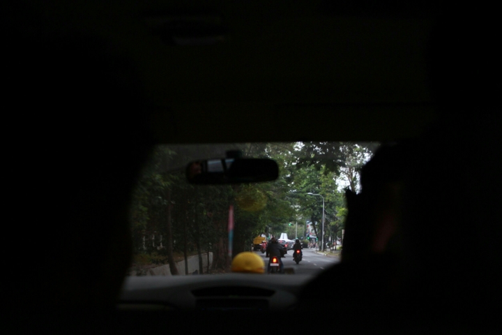 Looking outside from inside