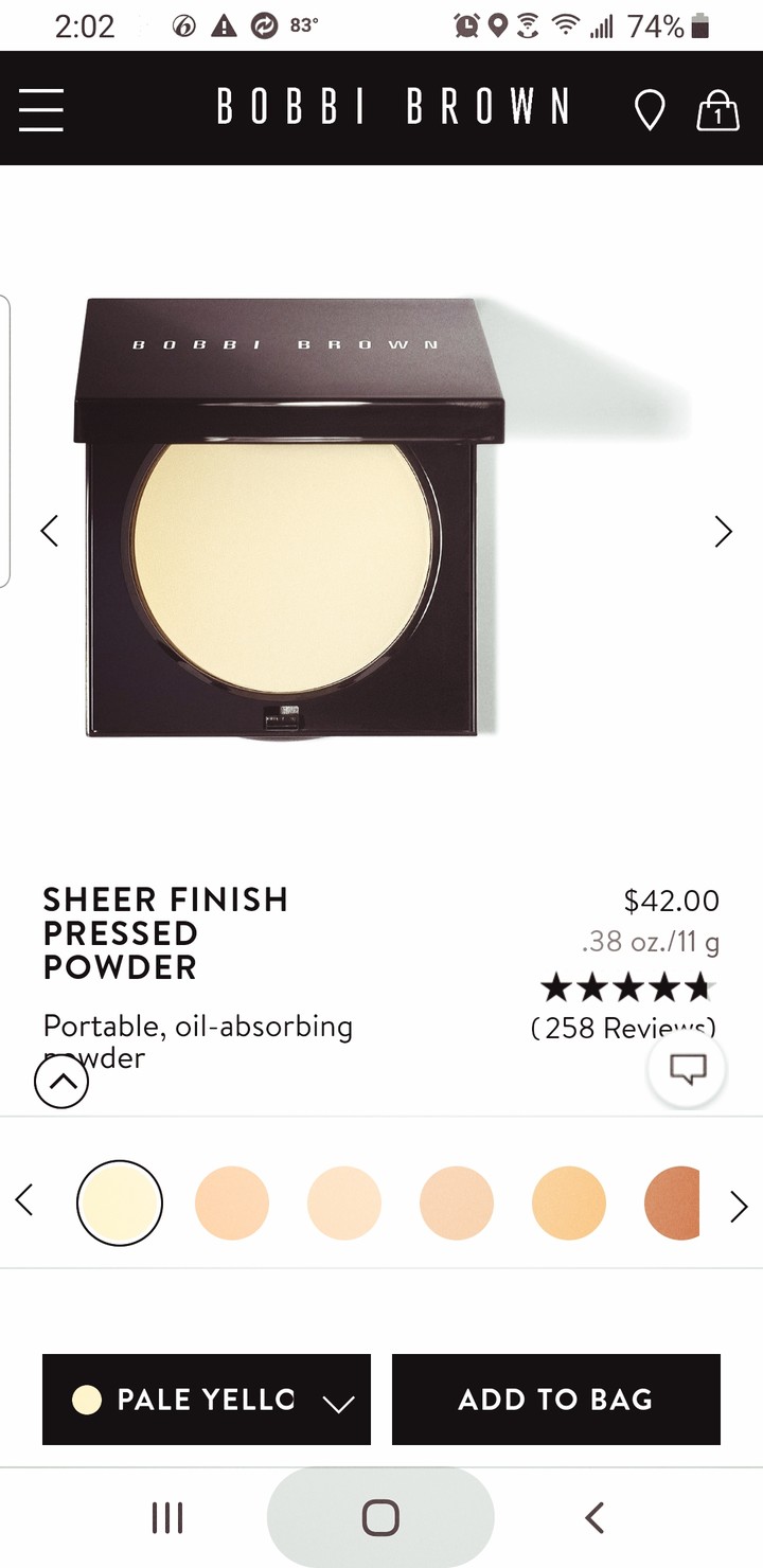 Pale yellow powder Bobbi Brown