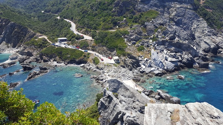 Skopelos island, Greece view from mama Mia church