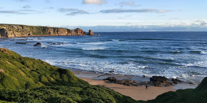 mountain and sea in morning