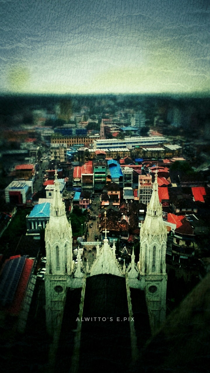 an aerial view of Thrissur town