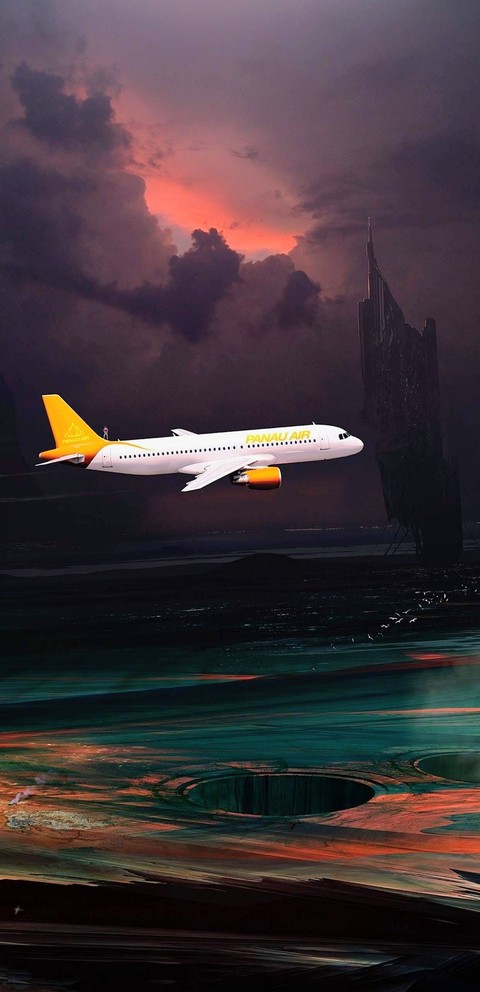 wallpaper airliner, Orange