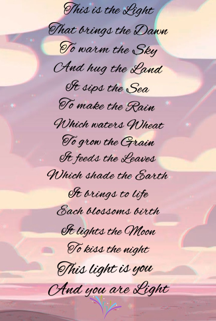 poem from the book 'you are light'