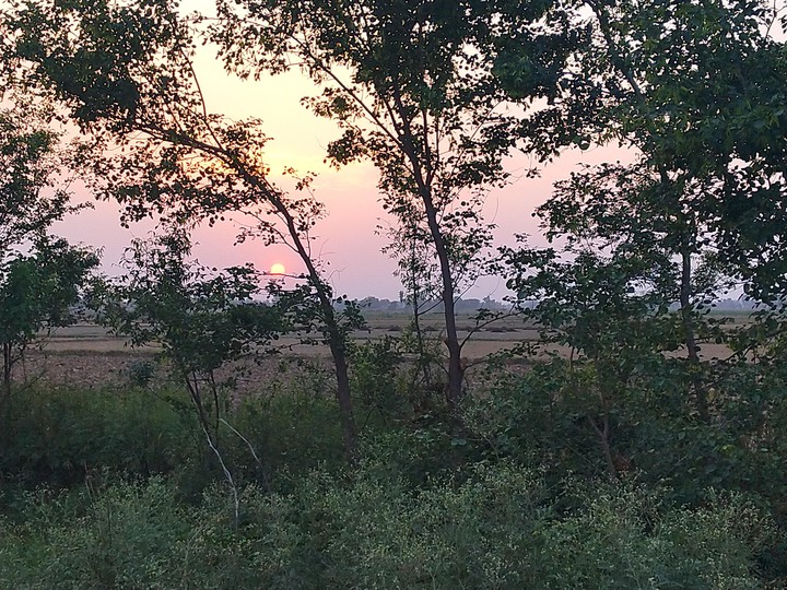 sunset ? in village side