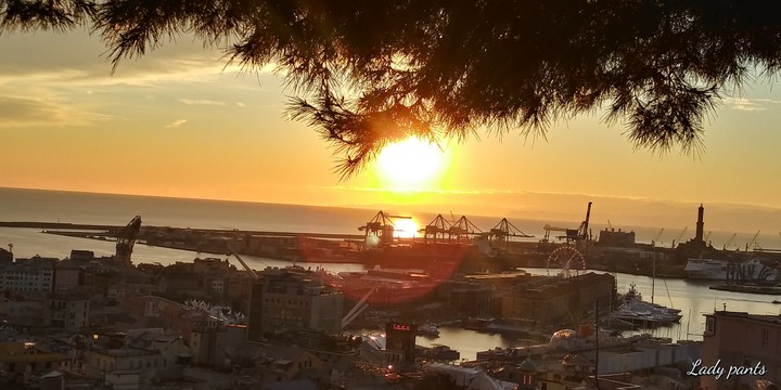 sunset in Genoa