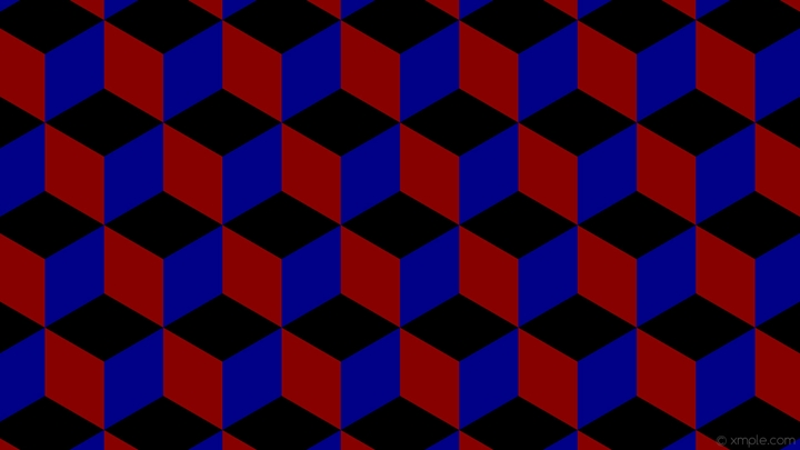 Colorful 3d cube black Blue red