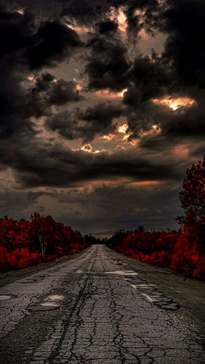 Estrada No Por Do Sol Fechado