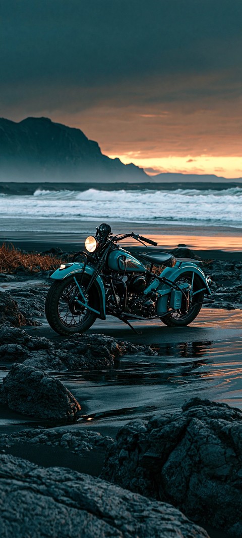 motorcycle, sunrise壁紙