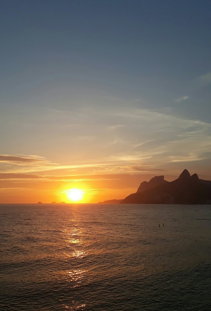 Por do sol  visto do Arpoador