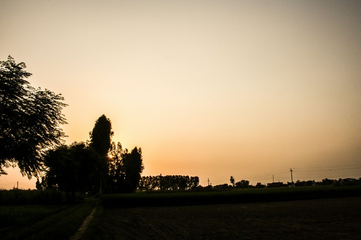 Sun setting down.