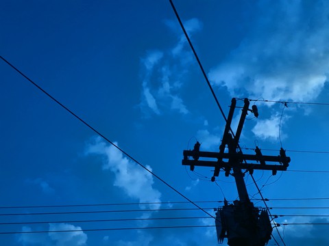 a very blue sky