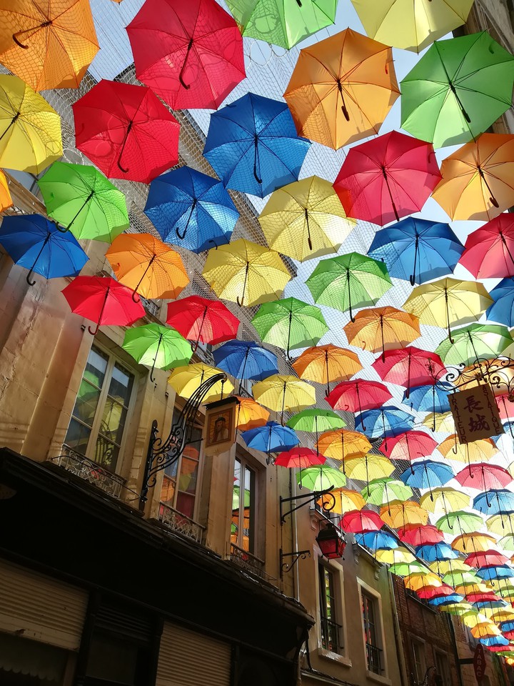 rainbow umbrellas