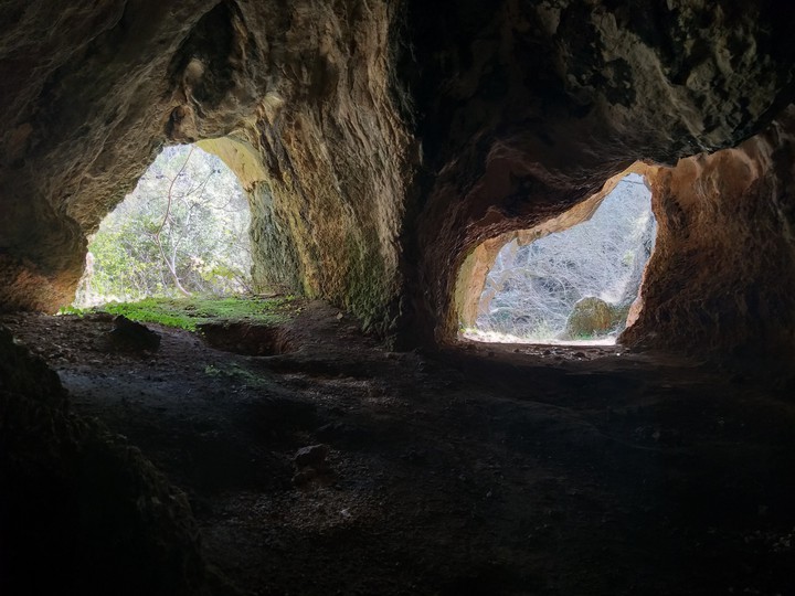 The view from inside the cave