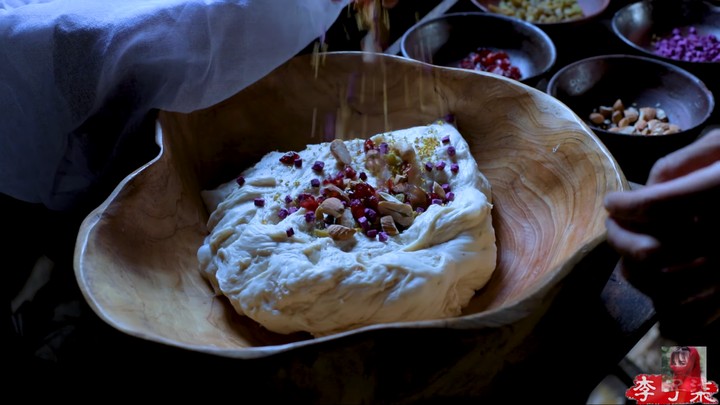 dough of bread with nuts