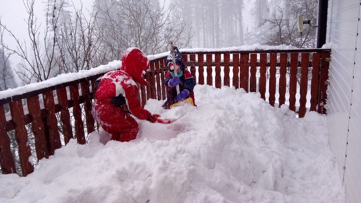 Children on the snow
