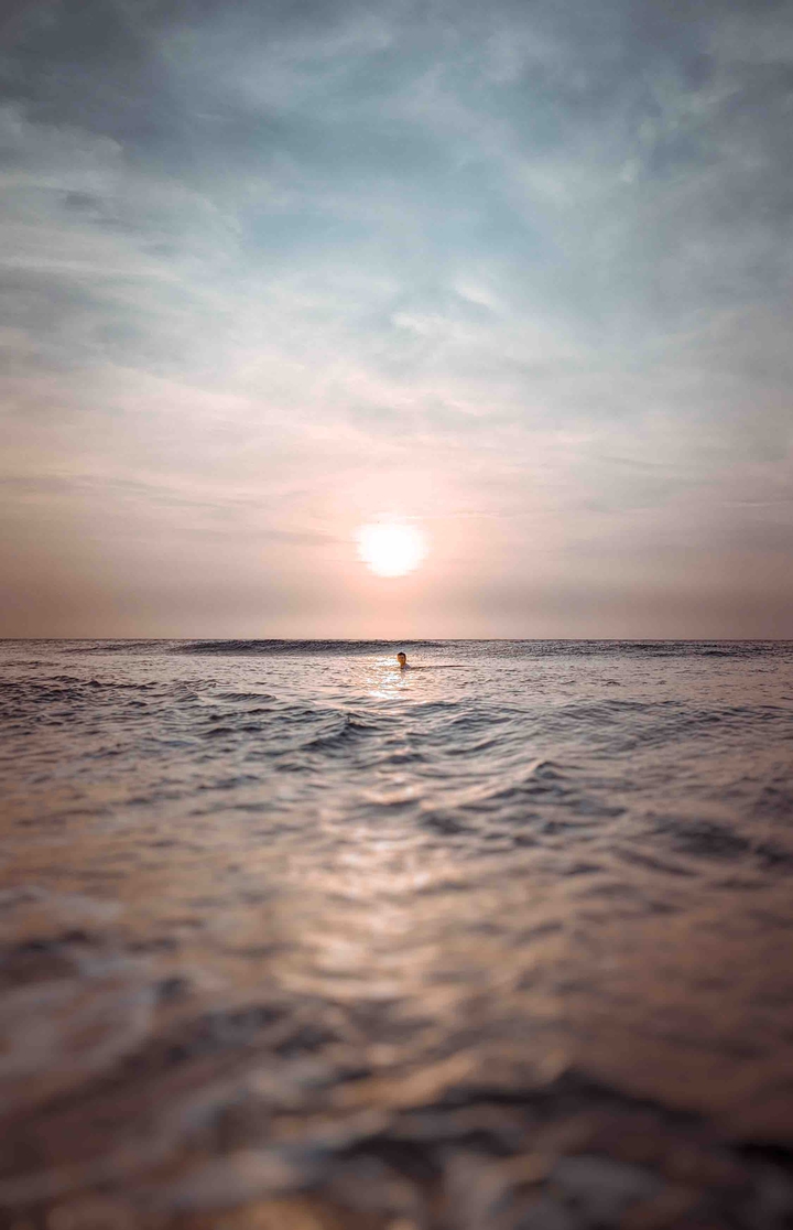 Man between sea