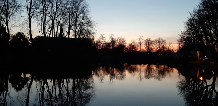 skyline of the city Schoonhoven in Holland