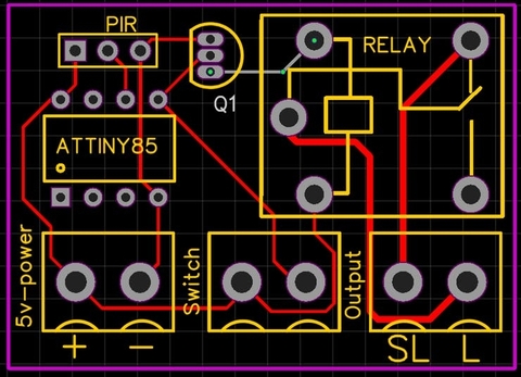 ATTiny85 Relay PCB